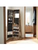 SONGMICS Schmuckschrank Berit in Vintagebraun - (B)55 x (H)161 x (T)55 cm