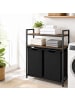 relaxdays Wäschekorb in Braun/ Schwarz - (B)73 x (H)93 x (T)33 cm