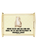 Mr. & Mrs. Panda Holz Servierbrett Katze Sitzen mit Spruch in Gelb Pastell