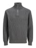 Jack & Jones Strickjacke mit Viertelreißverschluss in Grey Melange