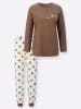 Sieh an! Schlafanzug in braun-ecru-bedruckt