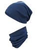 TupTam Kinder Beanie Mütze Schlauchschal Set in dunkelblau