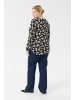 KAFFE curve Langarm-Bluse KCami in Black/Turtledove Flower Print