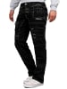 KOSMO LUPO Herren Regular Fit Jeans Mid Waist in Black