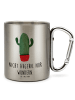 Mr. & Mrs. Panda Tasse Kaktus Wut mit Spruch in Silber