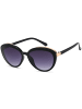 styleBREAKER Ovale Sonnenbrille in Schwarz / Grau Verlauf