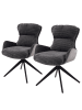 home24 home24 Armlehnenstuhl 2er-Set im modernen Stil in Grau