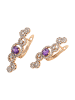faina Women Drop Earrings in Rose Gold Violet