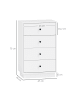 HOMCOM Kommode-47L x 29B x 75H cm-Weiß
