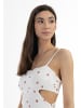myMo Damen Minikleid in Weiss Mehrfarbig
