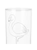 Mr. & Mrs. Panda Wasserglas Flamingo Classic mit Spruch in Transparent