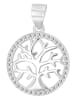 Adeliás Damen Anhänger – Lebensbaumanhänger aus 925 Silber mit Zirkonia in silber