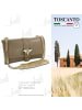 Toscanto Leder Schultertasche, Clutch Toscanto Tasche taupe, beige ca. 23cm