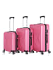 Cheffinger Reisekoffer ABS-03 Koffer 3-teilig Hartschale Trolley Set Kofferset in Rosa