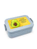Mr. & Mrs. Panda Lunch Box Avocado Kern Design mit Spruch in Blau Pastell