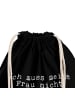 Mr. & Mrs. Panda Rucksackbeutel Ich muss meine Frau... mit Spruch in Schwarz