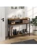 HOMCOM Konsolentisch-100L x 29,5B x 90H cm-Rustikal-Braun