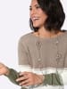 WITT WEIDEN Rundhals-Pullover in khaki-ecru-gemustert