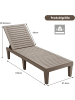 COSTWAY Sonnenliege 190 cm verstellbar in Braun