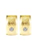 Adeliás Damen Ohrringe – Klappcreole aus Edelstahl mit Strass Steinchen in gold