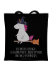 Mr. & Mrs. Panda Schultertasche Einhorn Hexe mit Spruch in Schwarz