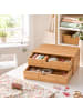 relaxdays Schubladenbox "2 Schubladen" in Natur - (B)33 x (H)13,5 x (T)21 cm