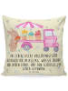 Kissen Osterhase Blumenwagen mit Spruch in Blumig