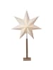 STAR Trading Stehlampe ,Stern Karo, weiß, Holzfuß Eiche, 100cm in Weiß