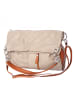 Florence Florence Schultertasche, Beuteltasche Leder braun, helltaupe, tan ca. 37cm