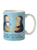 Mr. & Mrs. Panda Kaffeetasse Pinguin Pärchen mit Spruch in Eisblau