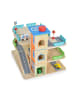 Moni Kinderspielzeug Holz-Parkhaus in bunt