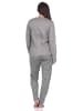 NORMANN Schlafanzug Pyjama langarm Animal Print in grau