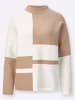 creation L Jacquard-Pullover in beige-ecru-gemustert
