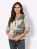 Heine Druckbluse in oliv-sand-bedruckt