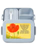 Mr. & Mrs. Panda Bento Box Blume Mohnblume Design mit Spruch in Blau Pastell