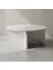 KADIMA DESIGN Couchtisch 70x70x33 cm Sofatisch in Marmor-Optik Modern, Design in Weiß