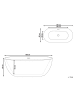 Beliani Freistehende Badewannen CARRERA in Weiß/Silber - (W) 80 x (H) 58 x (L) 180 cm