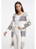 RISA Damen Offener Strick Cardigan in Hellgrau Mehrfarbig