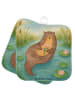 Mr. & Mrs. Panda Topflappen Otter Seerose Design ohne Spruch in Weiß