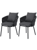 MCW 2er-Set Aluminium-Gartenstuhl P89, Anthrazit