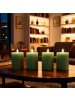 relaxdays 4 x LED Kerzen in Salbei - (H)13 x Ø 7,5 cm