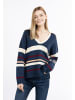 DreiMaster Damen Strickpullover in Marine Mehrfarbig