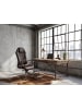 FineBuy Bürostuhl in Braun / Leder / 70x67x136