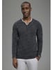 Delmao Henleyshirt in schwarz meliert
