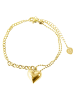 Adeliás Damen Armband – Herz aus Edelstahl 17 cm in gold