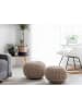 Beliani Pouf CONRAD in Beige - (W) 40 x (H) 25 x (L) 40 cm