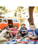 relaxdays Mini Beer Pong in Natur/Rot