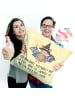 Mr. & Mrs. Panda deko kissen Fledermaus Zauberer mit Spruch in Gelb Pastell