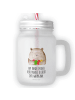 Mr. & Mrs. Panda Trinkglas Mason Jar Bär Gefühl mit Spruch in Transparent