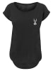 F4NT4STIC Long Cut T-Shirt Looney Tunes Bugs Bunny Breast Print in schwarz